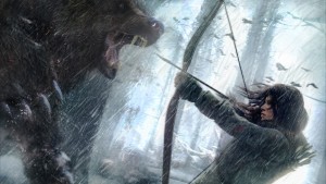 rise of the tomb raider lara croft fighting bear art 3840x2160